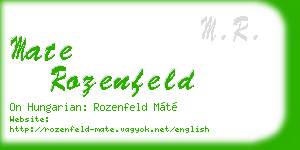 mate rozenfeld business card